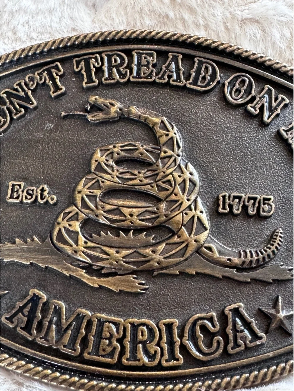 Montana Silversmiths Don't Tread On Me America Belt Buckle Vintage Metal